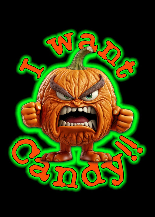 Angry Pumpkin Wants Candy