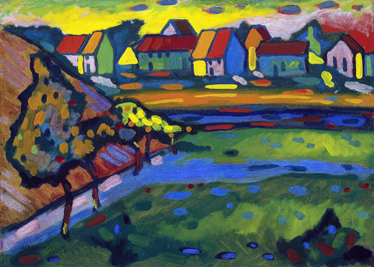 Bavarian village with field print by Wassily Kandinsky
