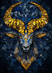 Golden Horned Ram Mosaic