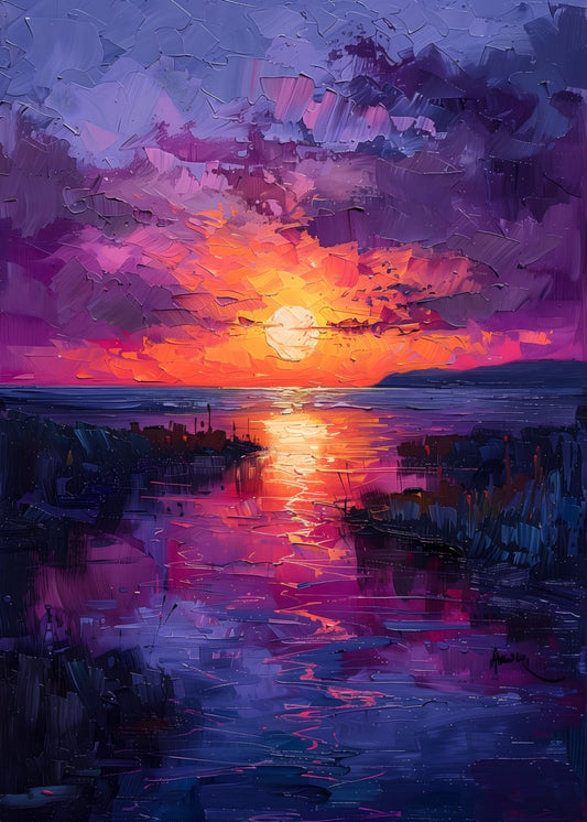 Fiery Twilight Reflections