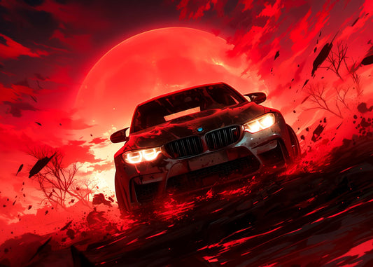 BMW Under Red Moon