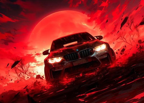 BMW Under Red Moon