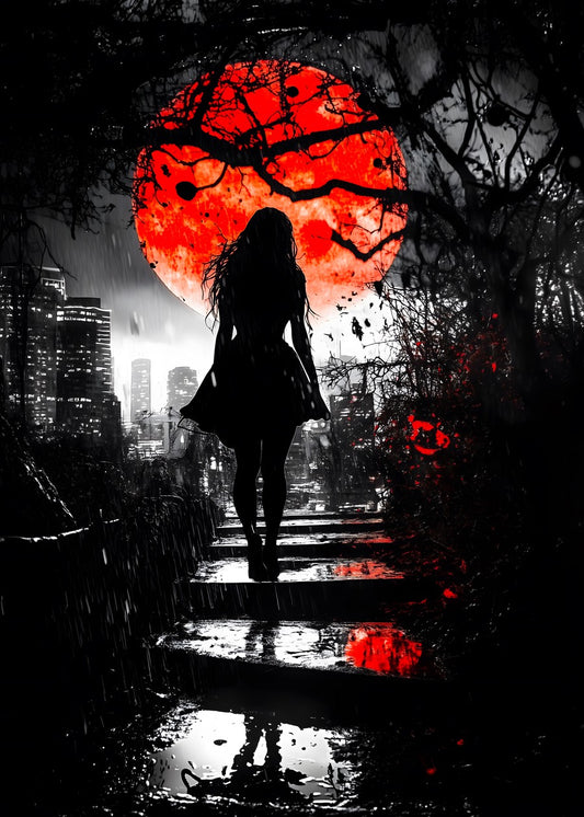 Crimson Moonlit Path