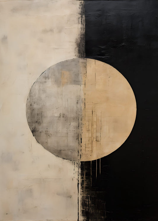 Minimalist Black Beige Circle