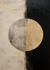 Minimalist Black Beige Circle