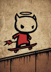 Skateboarding Demon Angel