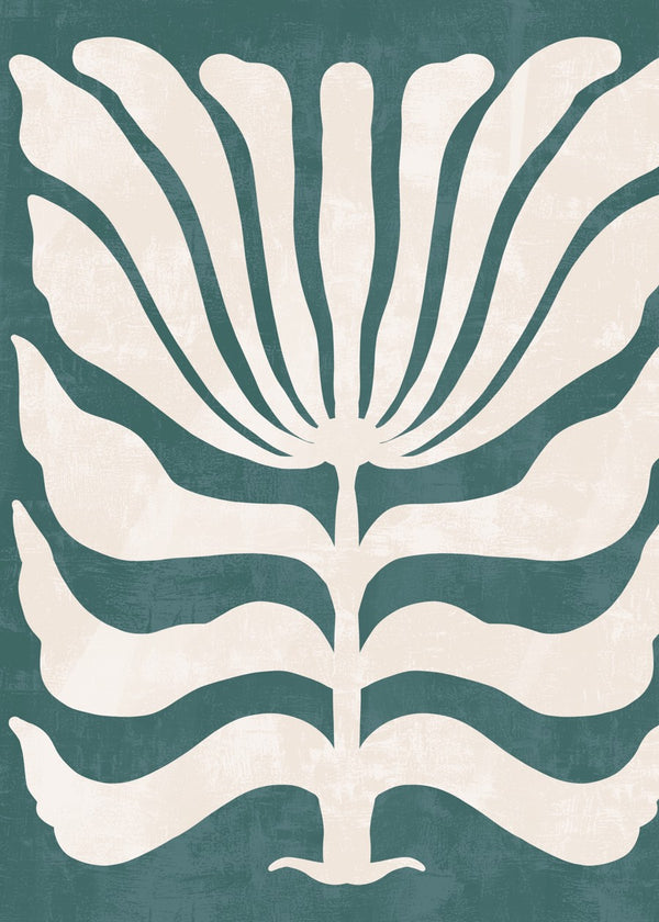 Teal Botanical Embrace