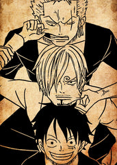 Monkey D Luffy, Sanji and Roronoa Zoro, One piece 