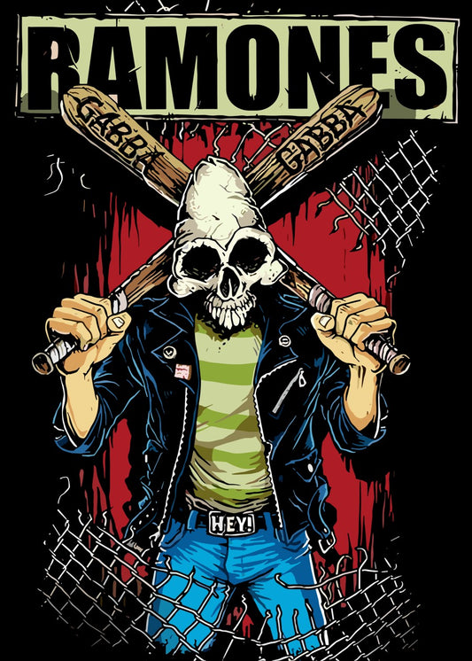 Ramones Skeleton Head Art