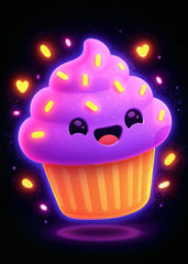Neon Kawaii Cupcake