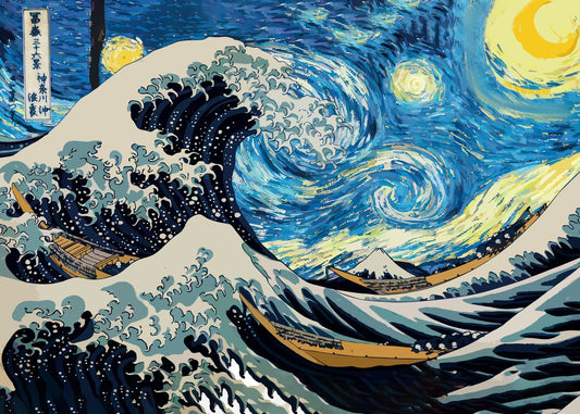 Starry Night The Great Wave off Kanagawa