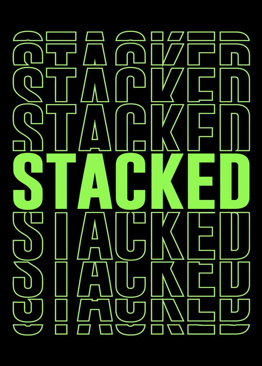 Stacked Typography Neon Green