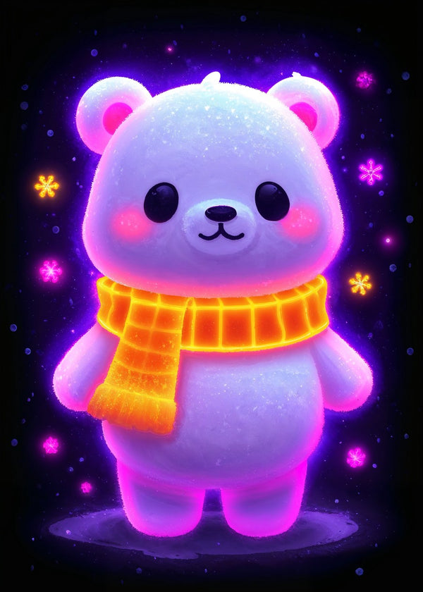 Kawaii Neon Winter Bear