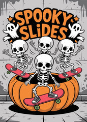 Spooky Skeletons on Skateboard