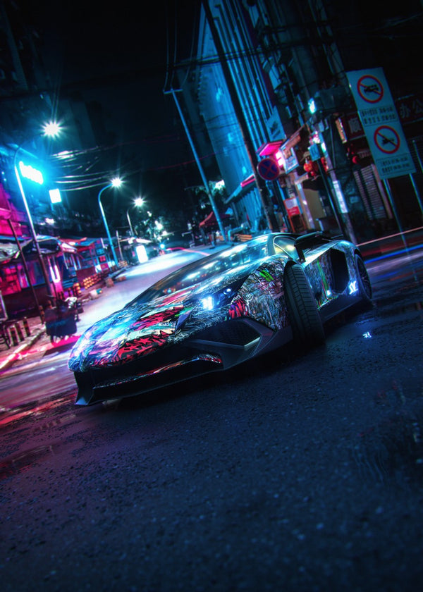 Aventador Neon street