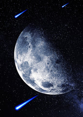 Planet and shooting stars