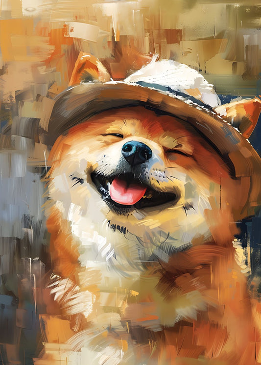 A smiling Shiba dog
