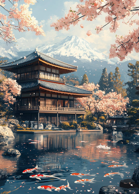 Japanese temple in Spring