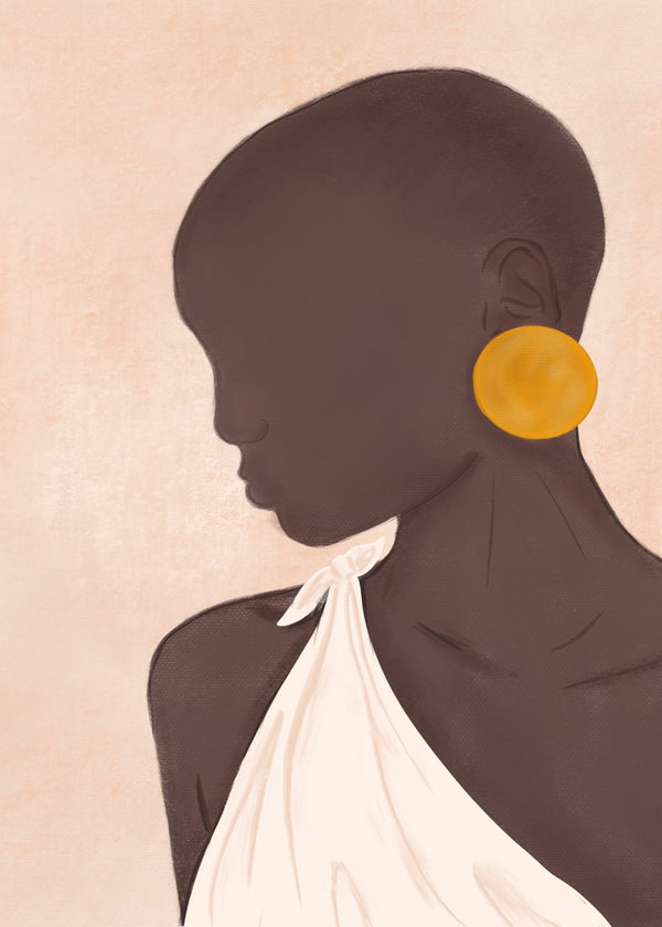 African Woman Profile Art