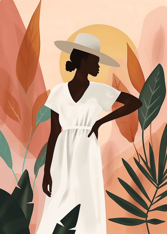 Elegant Woman in White Dress