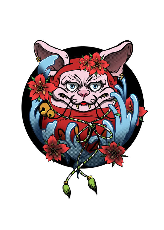 Japanese Aesthetics Daruma Cat