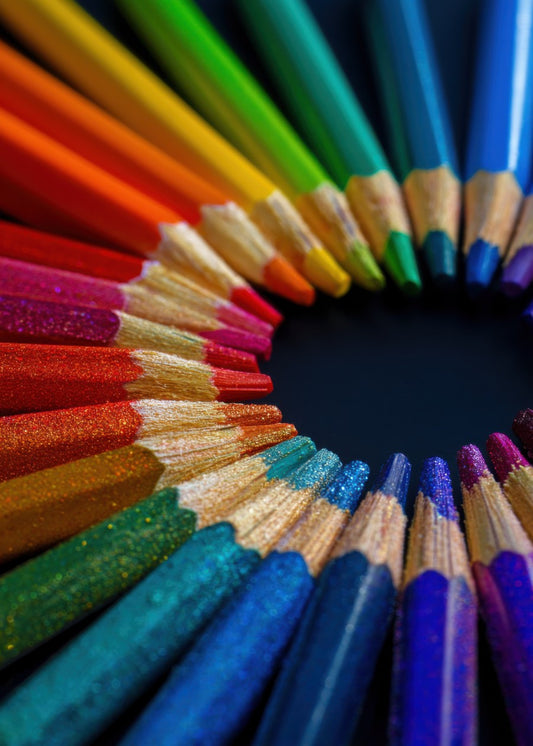 Rainbow Colored Pencil Circle 