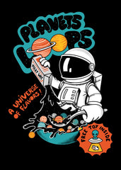 Astronaut holding on a milky way carton