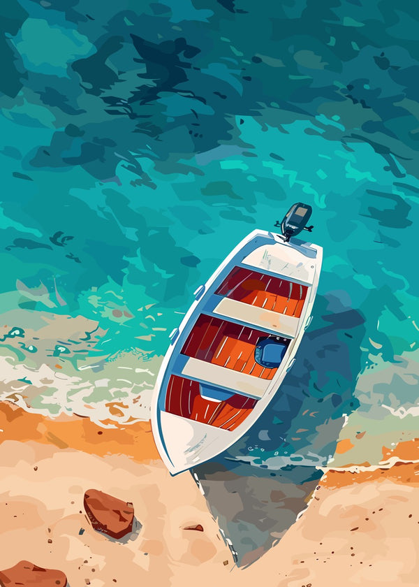 Shoreline Motorboat Top View