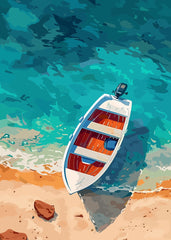 Shoreline Motorboat Top View