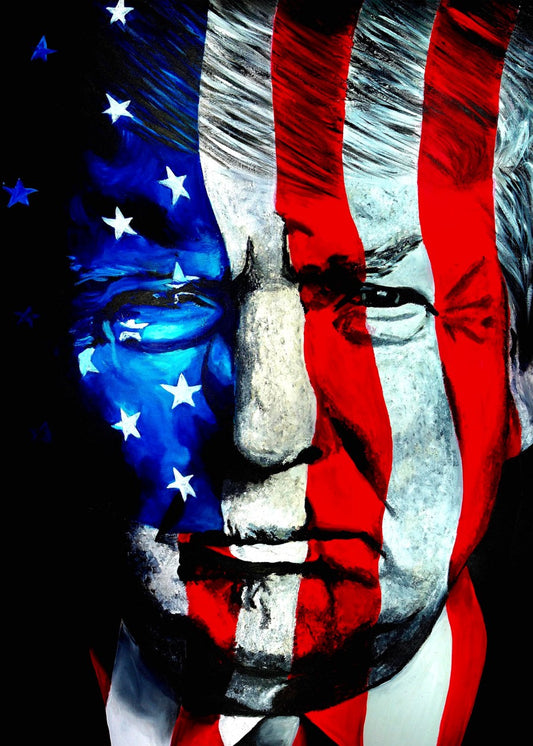 Trump USA Face flag portrait 