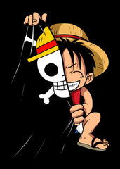Chibi Luffy with Jolly Roger