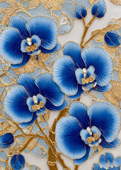 Porcelain Blue Orchids