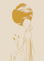 Golden Abstract Woman Rising