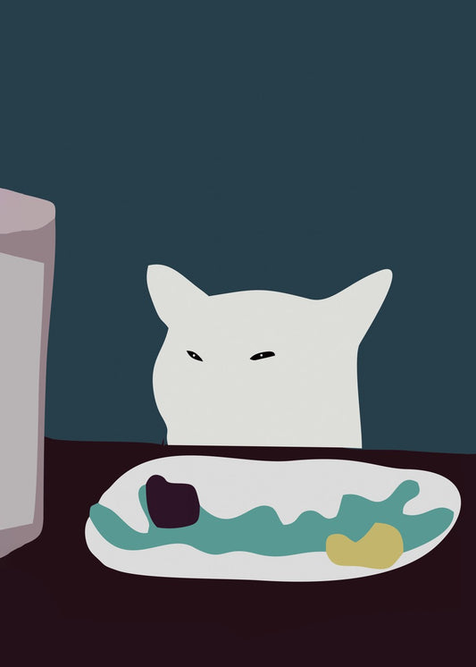 White cat illustration