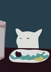White cat illustration