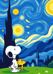 Snoopy and Woodstock Starry Night