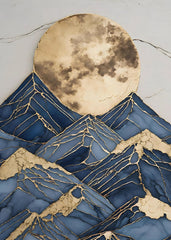 Black gold mountain wall art