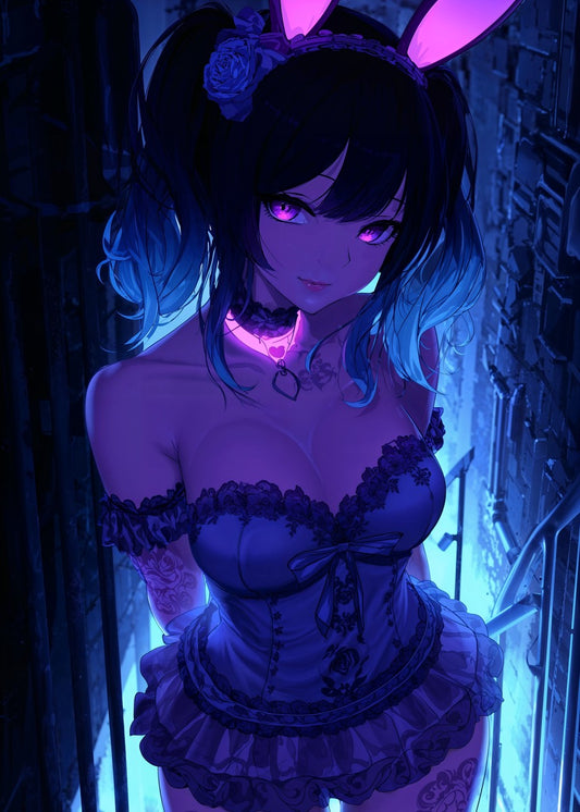 Bunny Girl in Neon Alley