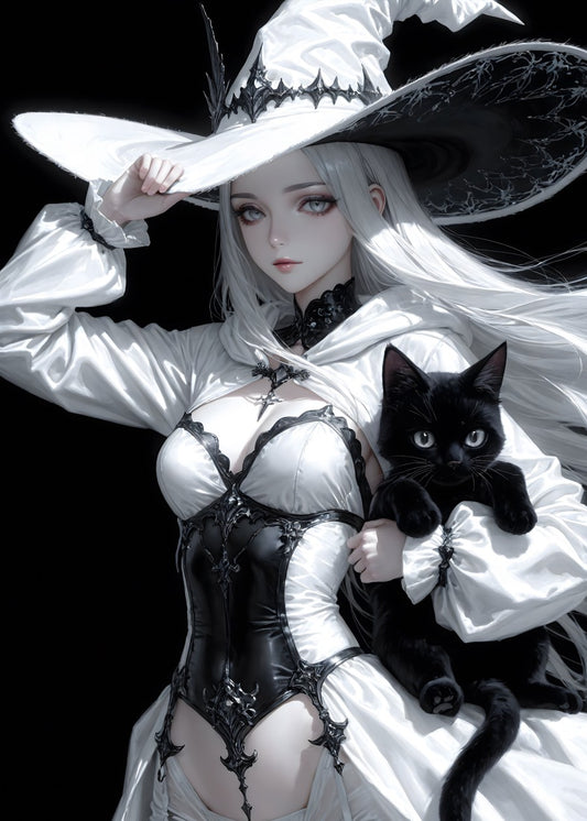 Enigmatic Witch and Her Feline