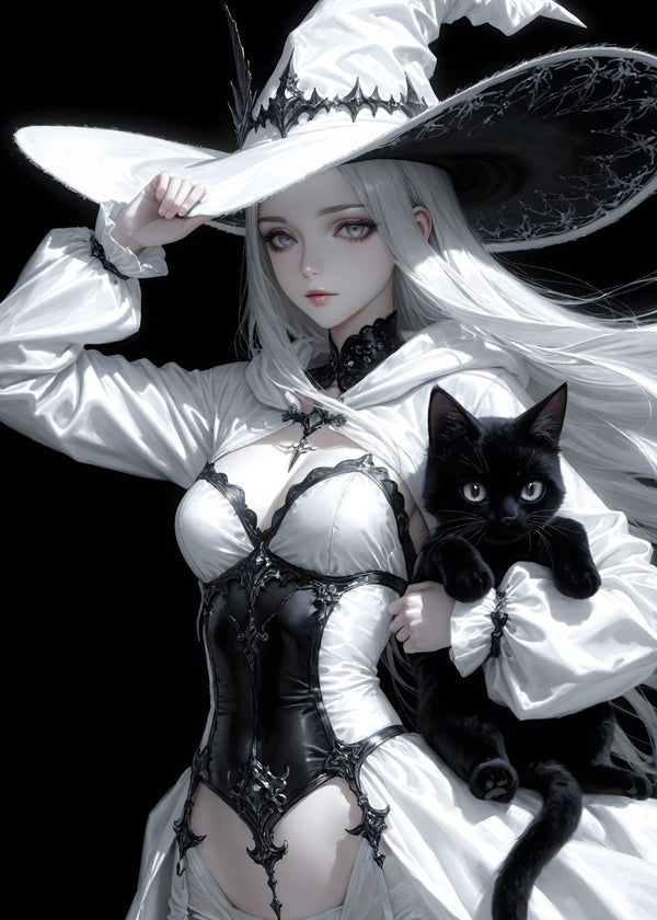 Enigmatic Witch and Her Feline