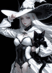 Enigmatic Witch and Her Feline