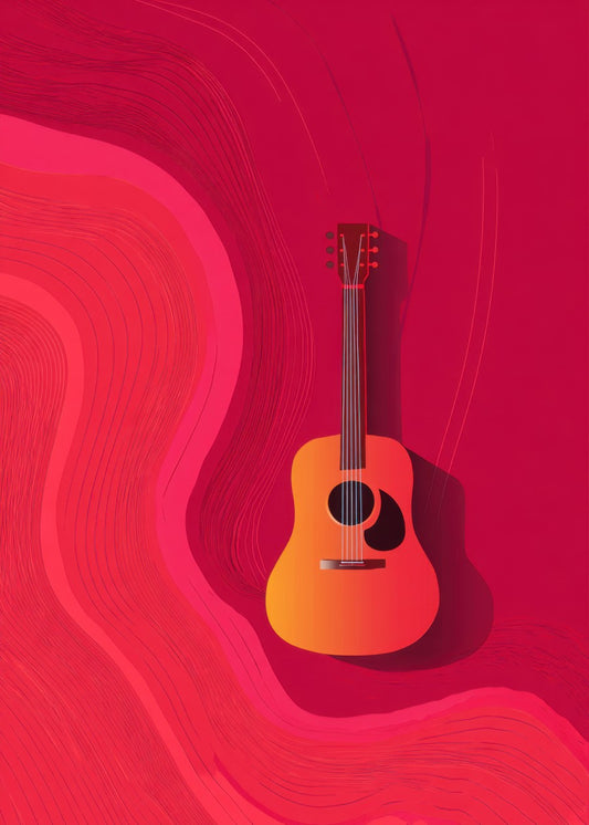 Abstract Pink Guitar Wallpaper