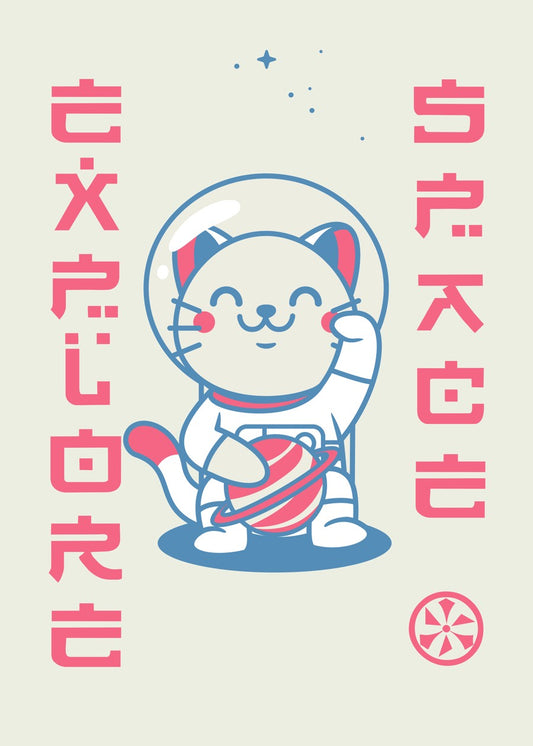 Explore space, cat astronaut