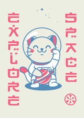 Explore space, cat astronaut