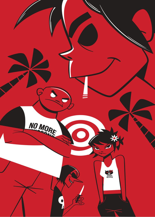 Gorillaz Band Cartoon Red