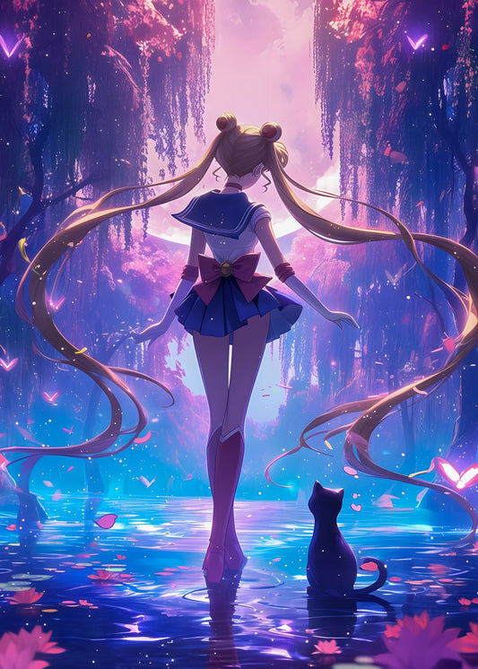 Sailor moon and Black cat Luna