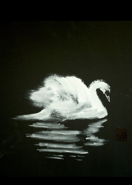 Swan Brushstrokes painting
