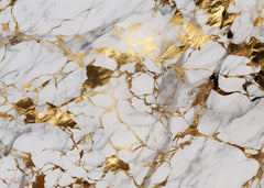 White Marble with Gold Accents