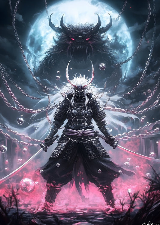 Shadow Warrior under the Moon