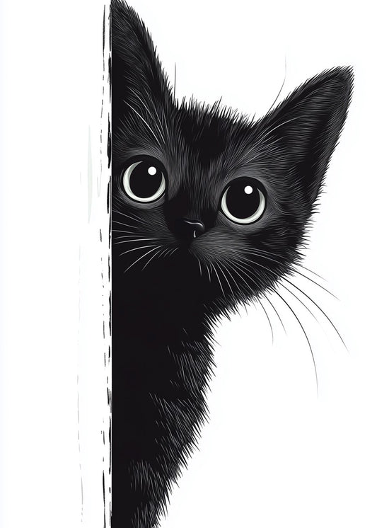 The Black cat watching is Watching